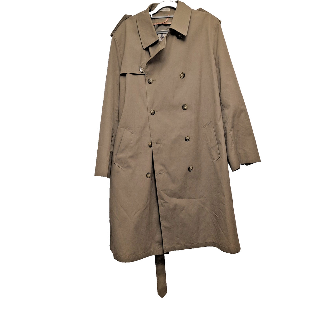 vintage misty harbor trench coat 44 Long belt buttons pockets made in Thialand